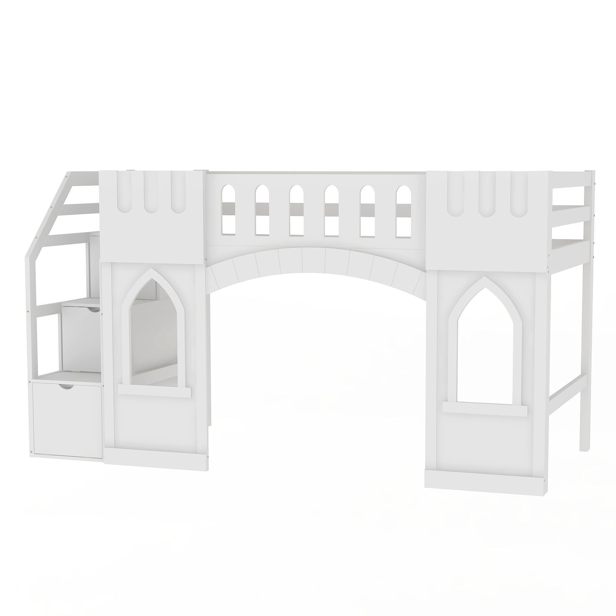 Twin Size Loft Bed with Storage Staircase and Window 15 Twin Size Loft Bed with Storage Staircase and Window