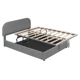 Teddy Fleece Full Size Upholstered Platform Bed with Hydraulic Storage System 28 Teddy Fleece Full Size Upholstered Platform Bed with Hydraulic Storage System