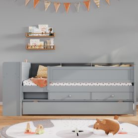 Multi-functional Daybed With Drawers Andtrundle,  Headboard Storage And Tables
