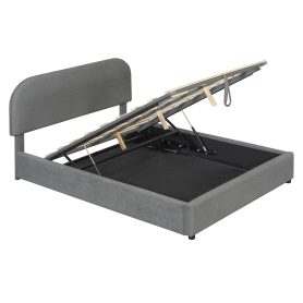 Teddy Fleece Full Size Upholstered Platform Bed with Hydraulic Storage System 34 Teddy Fleece Full Size Upholstered Platform Bed with Hydraulic Storage System