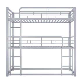 Metal Twin Size Triple Bunk Bed with Ladder
