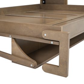 Full Size Murphy Bed with Wardrobe, Drawers and Open Shelves