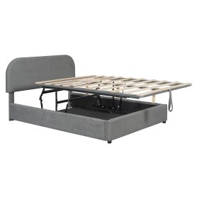 Teddy Fleece Full Size Upholstered Platform Bed with Hydraulic Storage System 27 Teddy Fleece Full Size Upholstered Platform Bed with Hydraulic Storage System