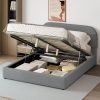 Teddy Fleece Queen Size Upholstered Platform Bed with Hydraulic Storage System