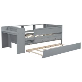 Multi-functional Daybed With Drawers Andtrundle,  Headboard Storage And Tables