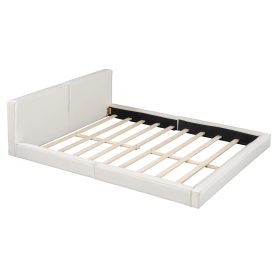 Queen Size Upholstered Grounded Bed with Velvet Fabric