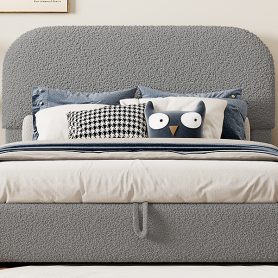 Teddy Fleece Full Size Upholstered Platform Bed with Hydraulic Storage System 45 Teddy Fleece Full Size Upholstered Platform Bed with Hydraulic Storage System