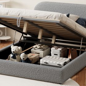 Teddy Fleece Full Size Upholstered Platform Bed with Hydraulic Storage System 43 Teddy Fleece Full Size Upholstered Platform Bed with Hydraulic Storage System