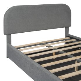 Teddy Fleece Full Size Upholstered Platform Bed with Hydraulic Storage System 30 Teddy Fleece Full Size Upholstered Platform Bed with Hydraulic Storage System