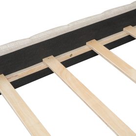 Queen Size Upholstered Platform Bed with Thick Fabric, Polyester