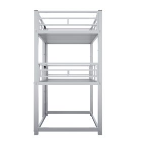Metal Twin Size Triple Bunk Bed with Ladder