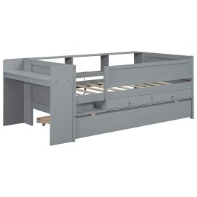 Multi-functional Daybed With Drawers Andtrundle,  Headboard Storage And Tables