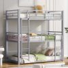 Metal Twin Size Triple Bunk Bed with Ladder