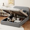 Teddy Fleece Full Size Upholstered Platform Bed with Hydraulic Storage System