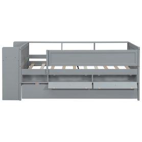 Multi-functional Daybed With Drawers Andtrundle,  Headboard Storage And Tables
