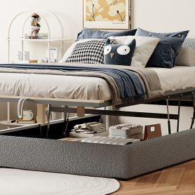 Teddy Fleece Full Size Upholstered Platform Bed with Hydraulic Storage System 44 Teddy Fleece Full Size Upholstered Platform Bed with Hydraulic Storage System
