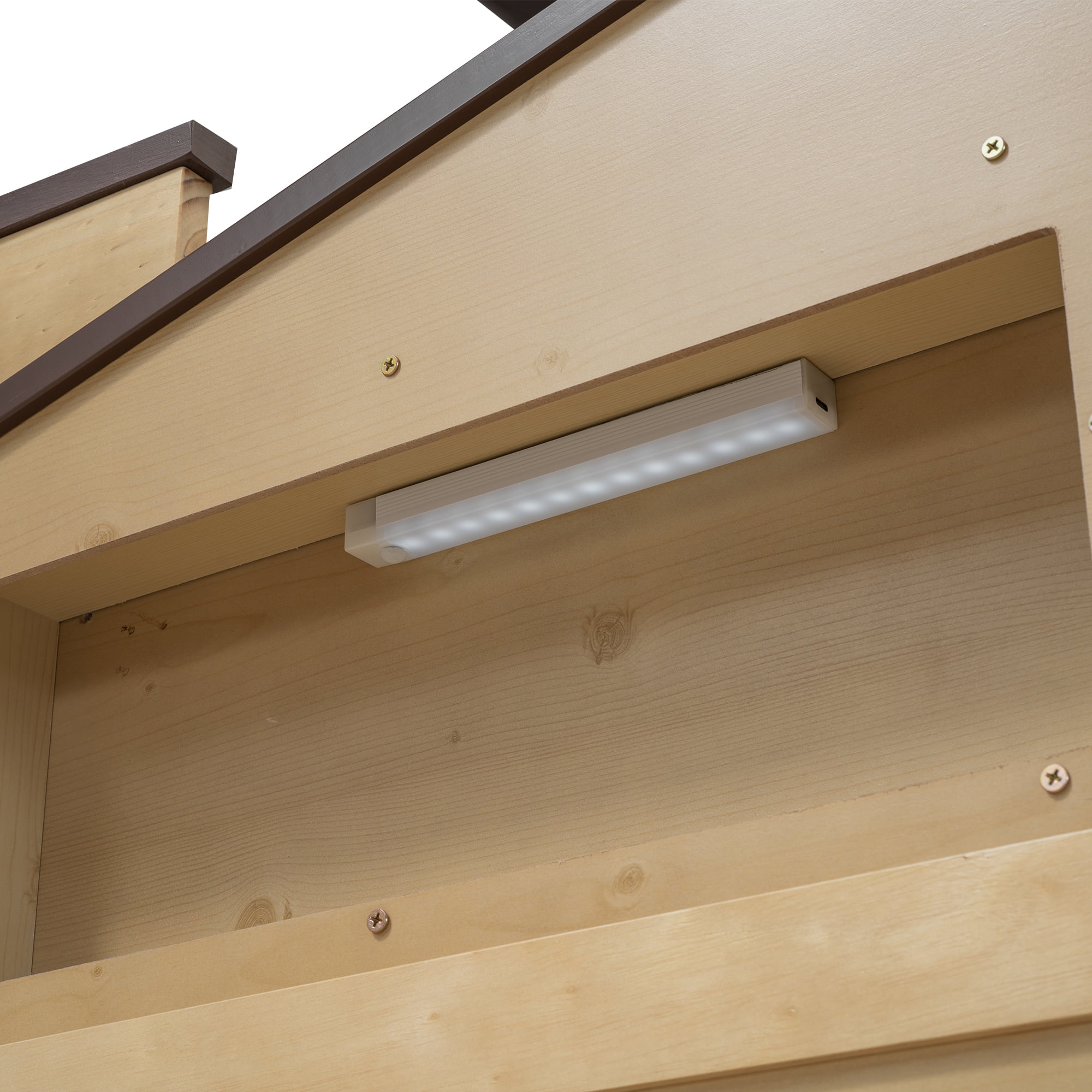 Twin Size Wood Platform Bed With House-shaped Headboard, LED And Built-in Storage 5 Twin Size Wood Platform Bed With House-shaped Headboard, LED And Built-in Storage