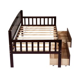 Pine Wood Twin-Size Daybed With Two Storage Drawers 36 Pine Wood Twin-Size Daybed With Two Storage Drawers