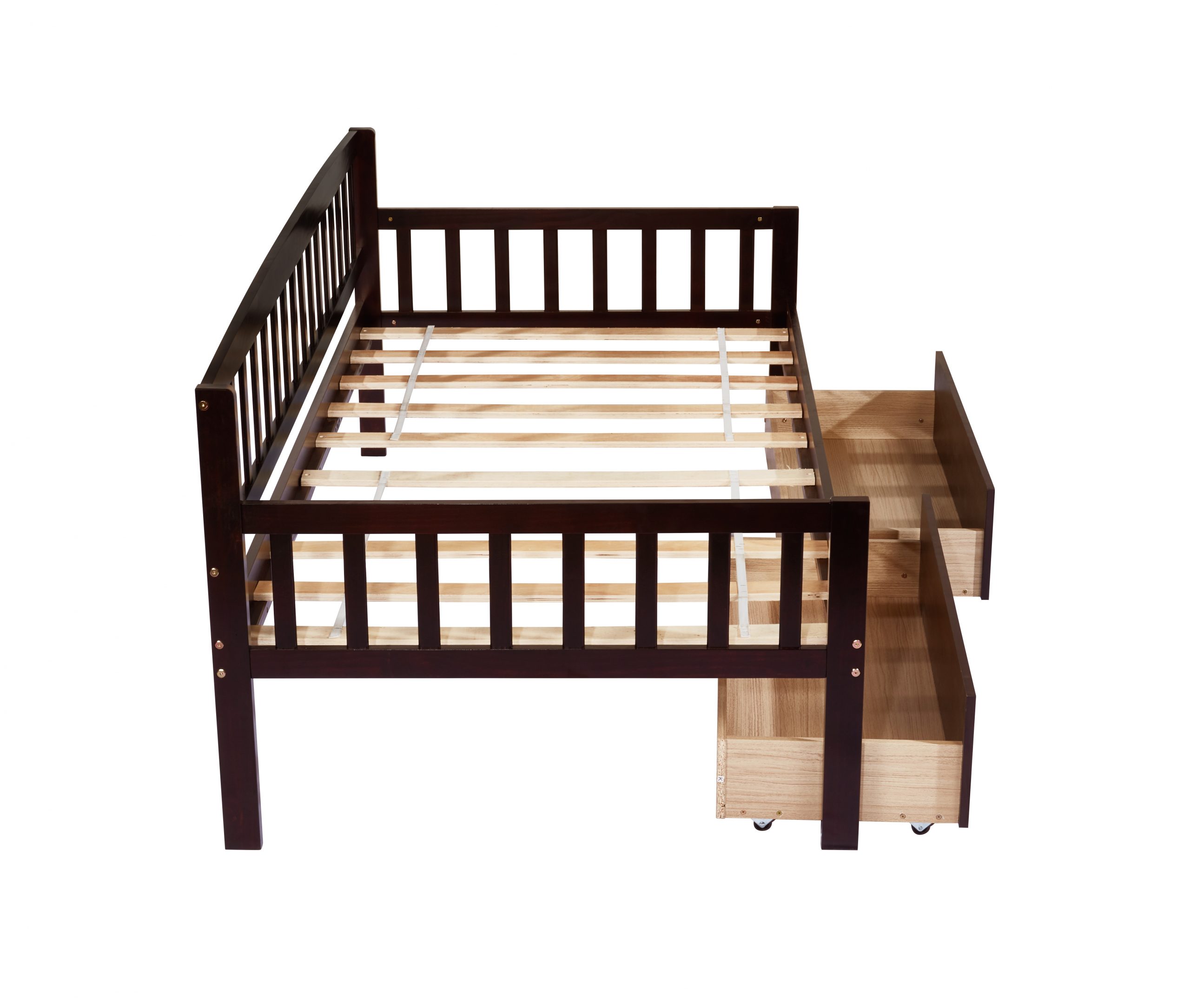 Pine Wood Twin-Size Daybed With Two Storage Drawers 9 Pine Wood Twin-Size Daybed With Two Storage Drawers