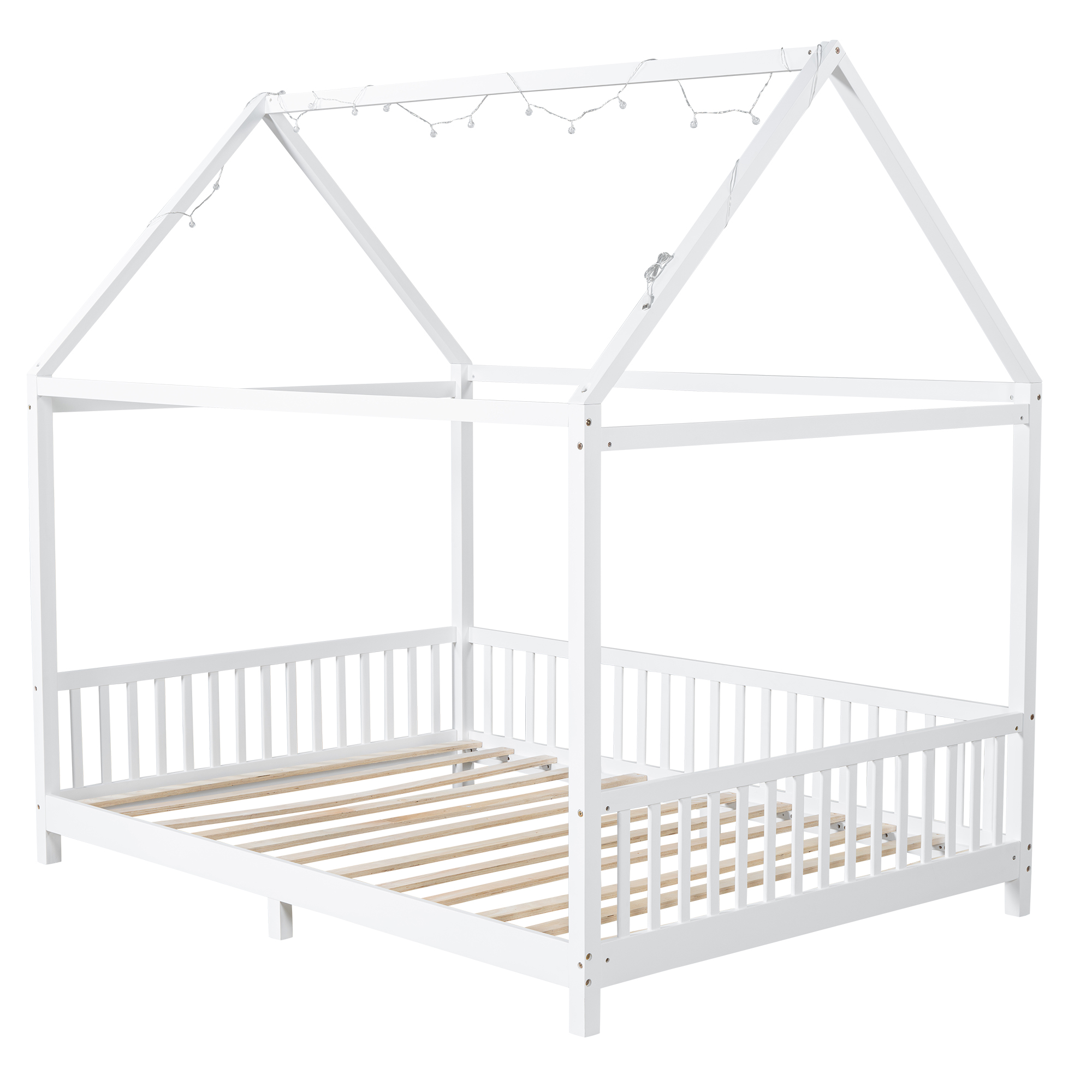 Twin Size House Bed with Guardrail and LED 17 Twin Size House Bed with Guardrail and LED