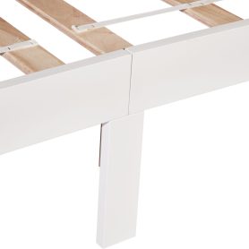 Queen Pine Platform Bed With Upholstered Headboard And Panel Footboard