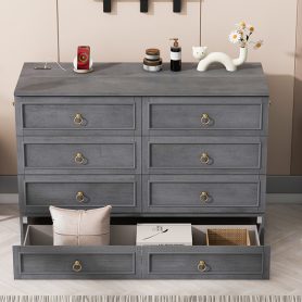 Solid Wooden Queen Murphy Bed With Large Drawers