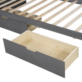 Twin Size Wood Daybed With 2 Drawers And Rustic Guardrail