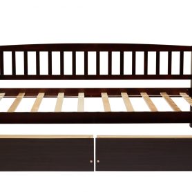 Pine Wood Twin-Size Daybed With Two Storage Drawers 42 Pine Wood Twin-Size Daybed With Two Storage Drawers