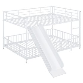 Full Over Full Size Metal Bunk Bed With Slide And Guardrails 31 Full Over Full Size Metal Bunk Bed With Slide And Guardrails