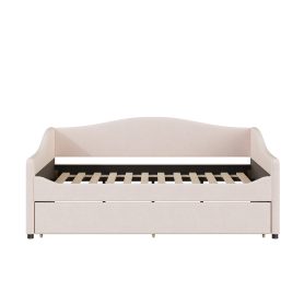 Teddy Fleece Full Size Upholstered Daybed with Light and Trundle