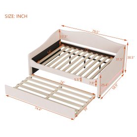 Teddy Fleece Full Size Upholstered Daybed with Light and Trundle