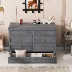 Solid Wooden Queen Murphy Bed With Large Drawers