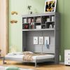 Queen Size Murphy Bed Wall Bed with Top Shelves & USB