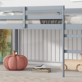 Solid Wooden Wooden Twin Loft Bed with Ladder
