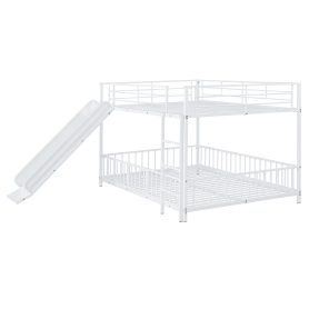 Full Over Full Size Metal Bunk Bed With Slide And Guardrails 30 Full Over Full Size Metal Bunk Bed With Slide And Guardrails