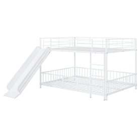 Full Over Full Size Metal Bunk Bed With Slide And Guardrails 29 Full Over Full Size Metal Bunk Bed With Slide And Guardrails