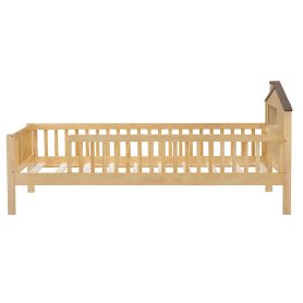 Twin Size Wood Platform Bed With House-shaped Headboard, LED And Built-in Storage 19 Twin Size Wood Platform Bed With House-shaped Headboard, LED And Built-in Storage