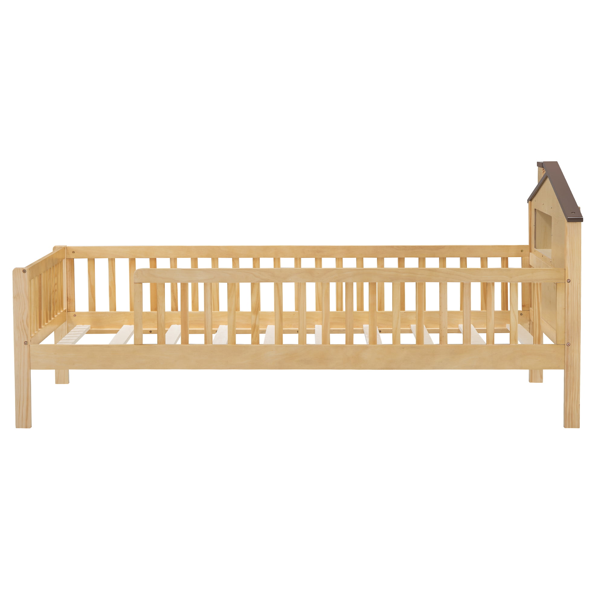 Twin Size Wood Platform Bed With House-shaped Headboard, LED And Built-in Storage 10 Twin Size Wood Platform Bed With House-shaped Headboard, LED And Built-in Storage