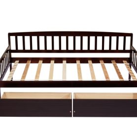 Pine Wood Twin-Size Daybed With Two Storage Drawers 46 Pine Wood Twin-Size Daybed With Two Storage Drawers