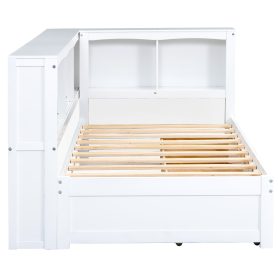 Twin Size Daybed with Two Storage Drawers, Storage Cabinets and USB Ports