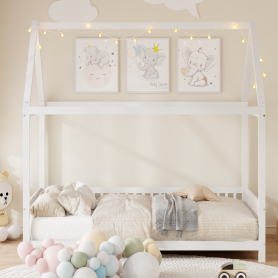 Twin Size House Bed with Guardrail and LED 29 Twin Size House Bed with Guardrail and LED