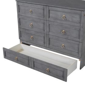 Solid Wooden Full Size Murphy Bed With Large Drawers