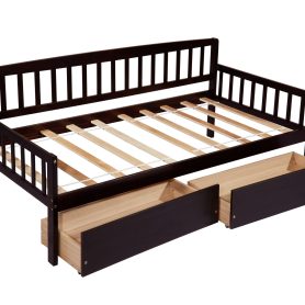 Pine Wood Twin-Size Daybed With Two Storage Drawers 40 Pine Wood Twin-Size Daybed With Two Storage Drawers