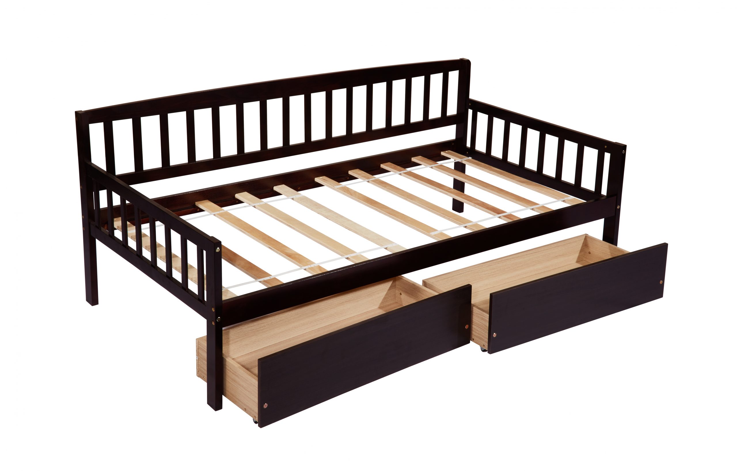 Pine Wood Twin-Size Daybed With Two Storage Drawers 13 Pine Wood Twin-Size Daybed With Two Storage Drawers