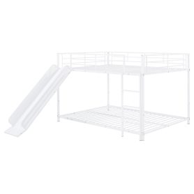 Full Over Full Size Metal Bunk Bed With Slide And Guardrails 36 Full Over Full Size Metal Bunk Bed With Slide And Guardrails