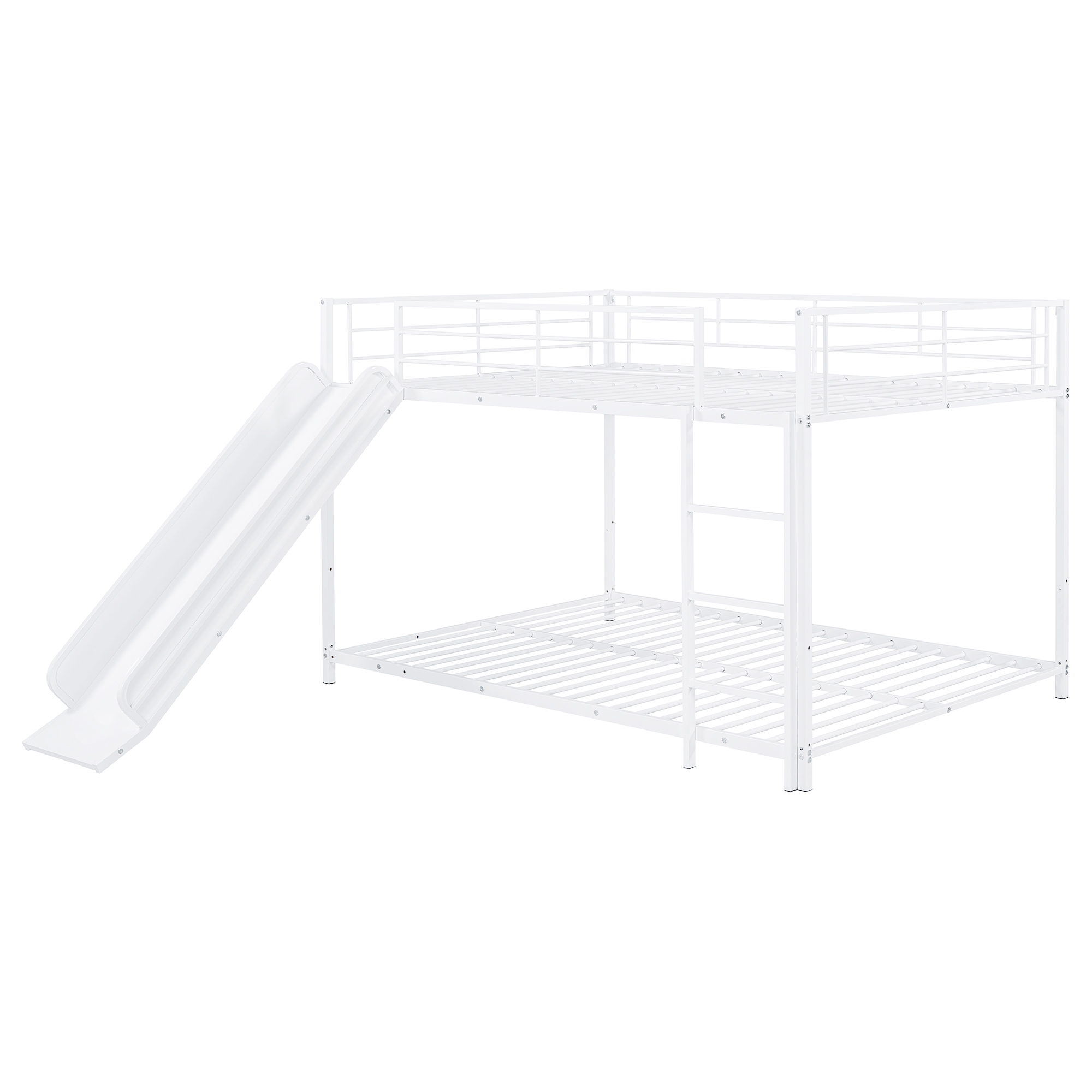 Full Over Full Size Metal Bunk Bed With Slide And Guardrails 15 Full Over Full Size Metal Bunk Bed With Slide And Guardrails