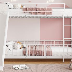 Full Over Full Size Metal Bunk Bed With Slide And Guardrails 45 Full Over Full Size Metal Bunk Bed With Slide And Guardrails