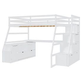 Full Size Loft Bed With 7 Drawers 2 Shelves And Desk 23 Full Size Loft Bed With 7 Drawers 2 Shelves And Desk