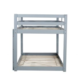 Solid Rubber Wooden Twin over Twin Loft Bed with Ladder ,Upper and Bottom Bed