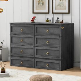 Solid Wooden Full Size Murphy Bed With Large Drawers